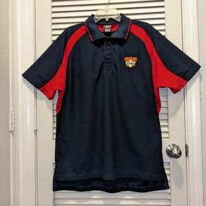 Cooperstown Dreams Park Men's LG Polo Shirt Blue Red Baseball Authentic MLB